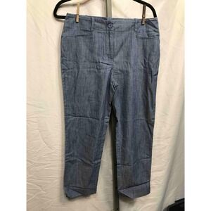 Talbots Women's Blue Chambray Cropped Pants Size 6